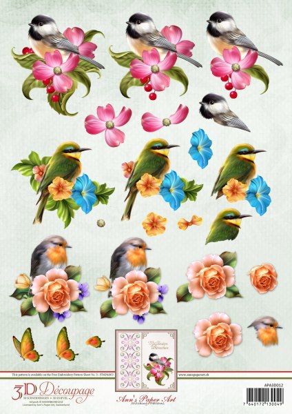 3D Bogen Ann' Paper Art Spring Birds APA3D012